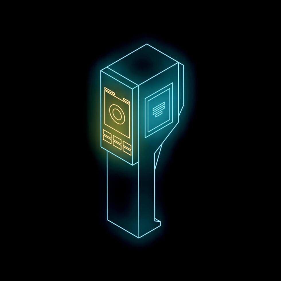 Digital infrared thermometer showing temperature screening on black background vector
