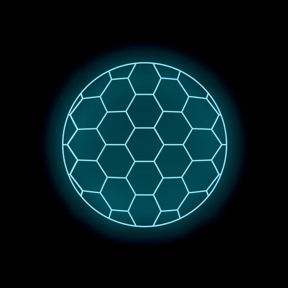 Glowing hexagonal grid creating futuristic sphere on dark background vector