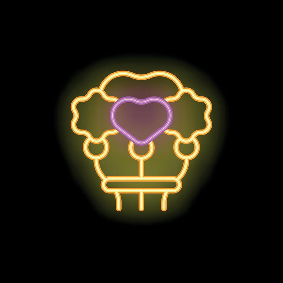 Neon sign representing love and affection with heart symbol vector