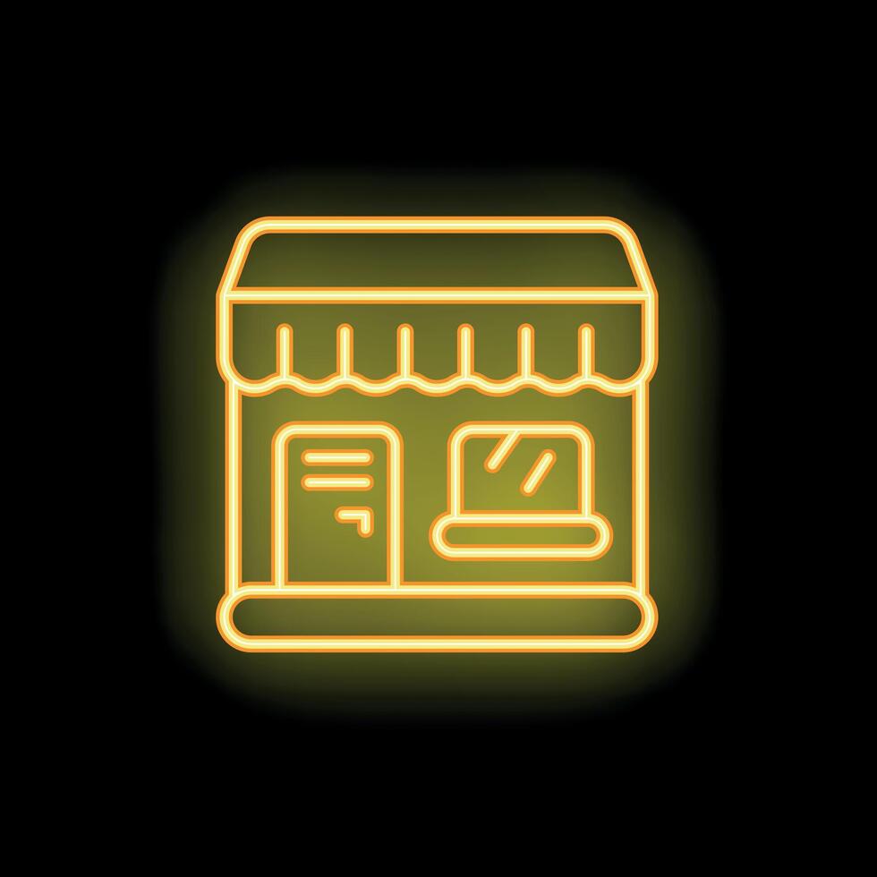 Neon store sign representing online business and e commerce vector