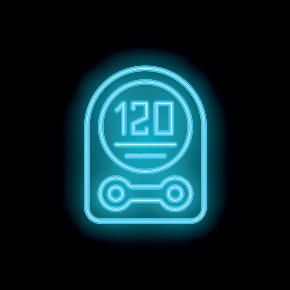 Neon tonometer measuring intraocular pressure icon vector