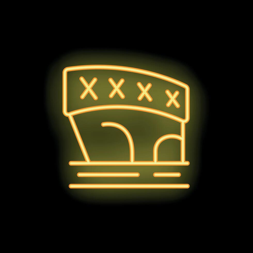 Glowing neon sign depicting amsterdam canals and bridges at night vector