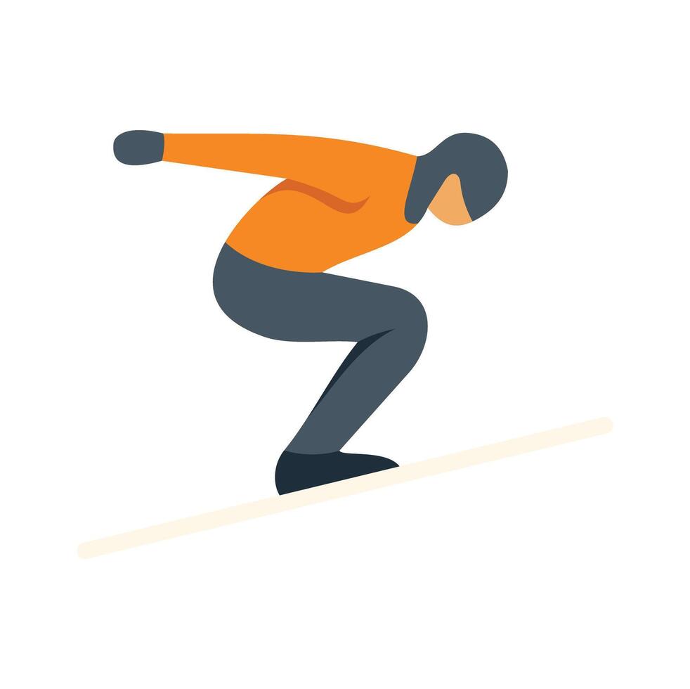 Professional skier performing jump on snowy slope vector