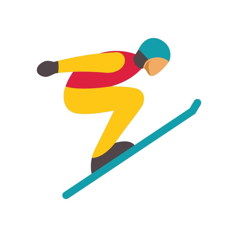 Professional skier jumping and performing a stunt in the air vector