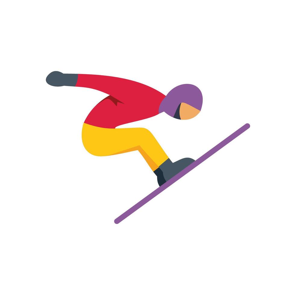 Snowboarder jumping and performing tricks on mountain slope vector
