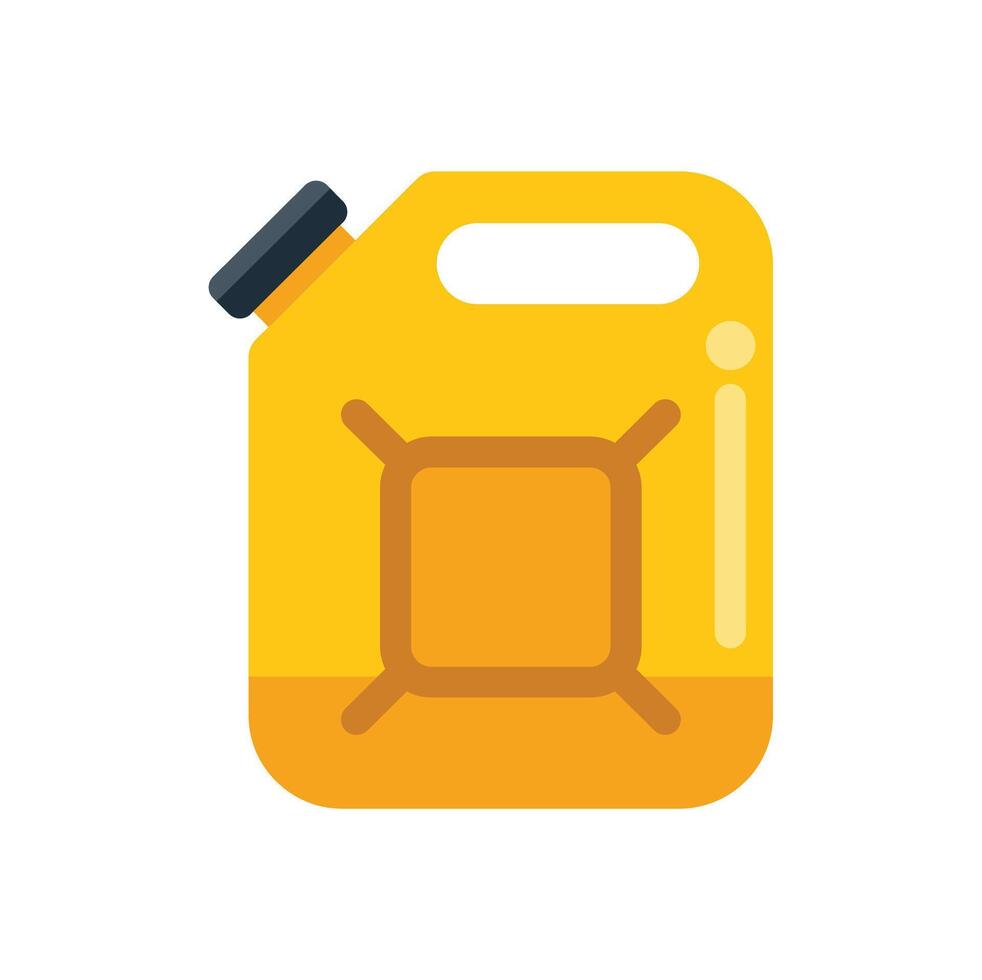 Yellow jerrycan containing fuel for combustion engines vector