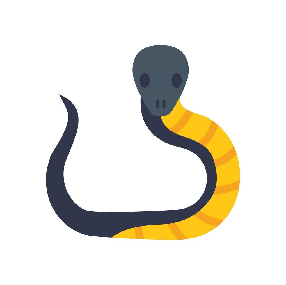Creepy skull snake slithering menacingly, halloween serpent illustration vector