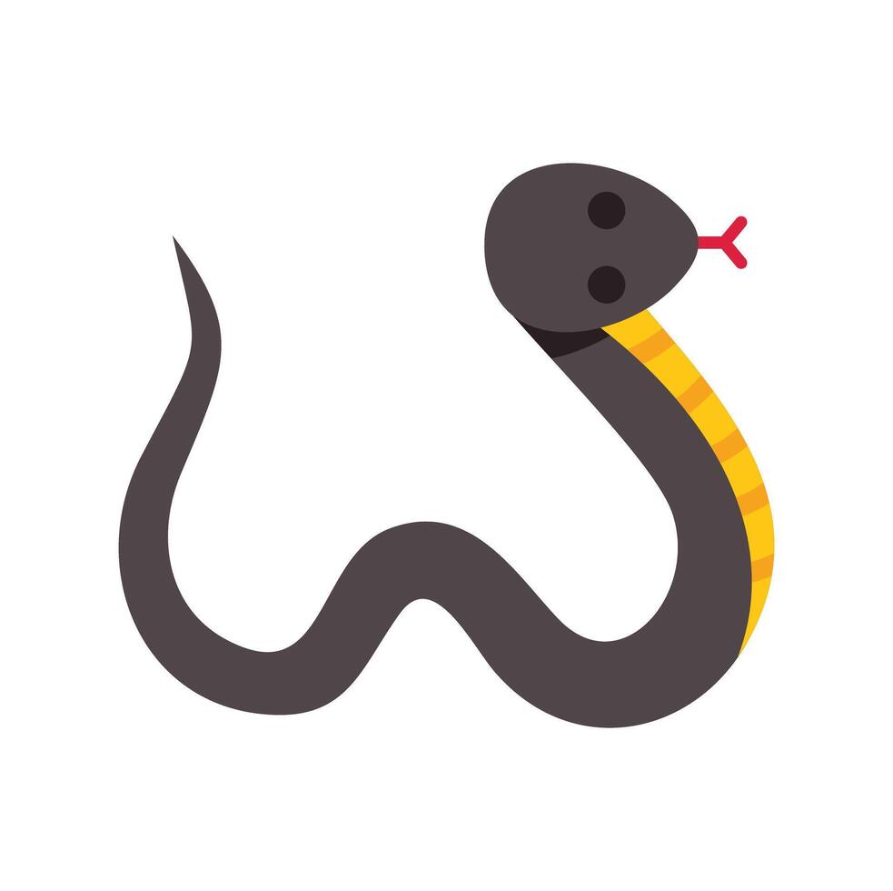 Cartoon snake slithering with its tongue out vector