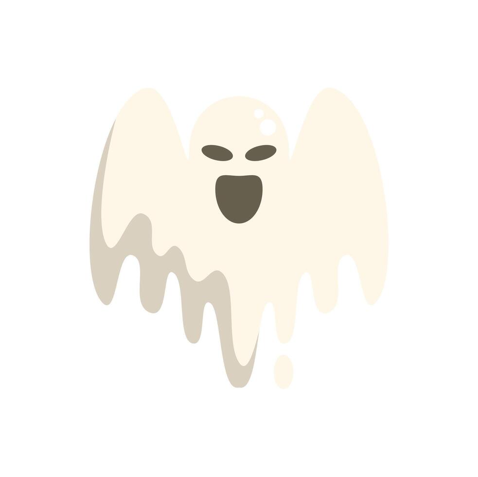 Melting ghost is flying and smiling for halloween party decoration vector