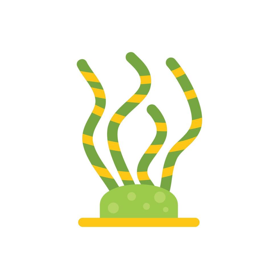 Green and yellow seaweed growing on the ocean floor vector