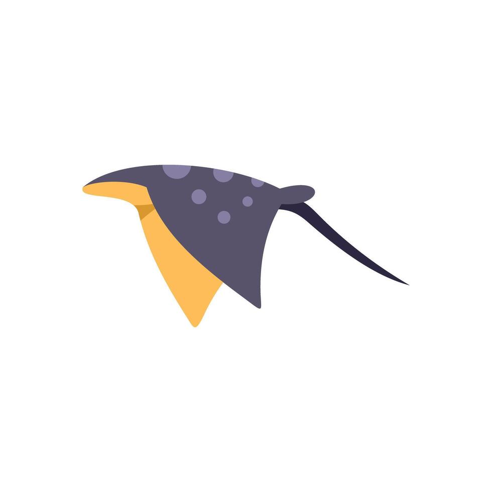 Spotted eagle ray swimming underwater, marine wildlife illustration vector