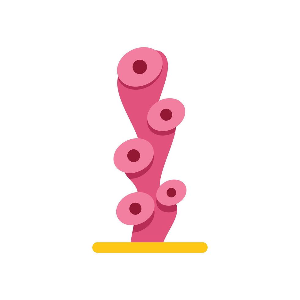 Pink tube sponge growing on the seabed vector