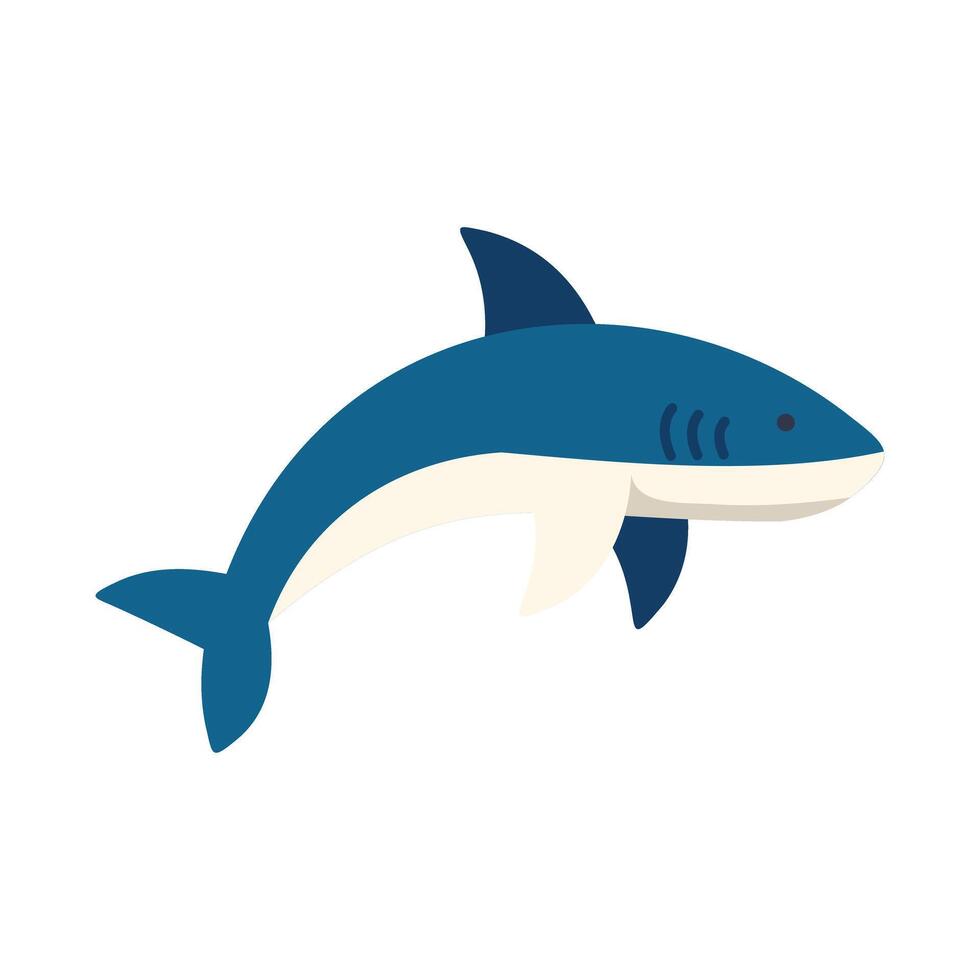 Cartoon shark swimming underwater in the ocean vector