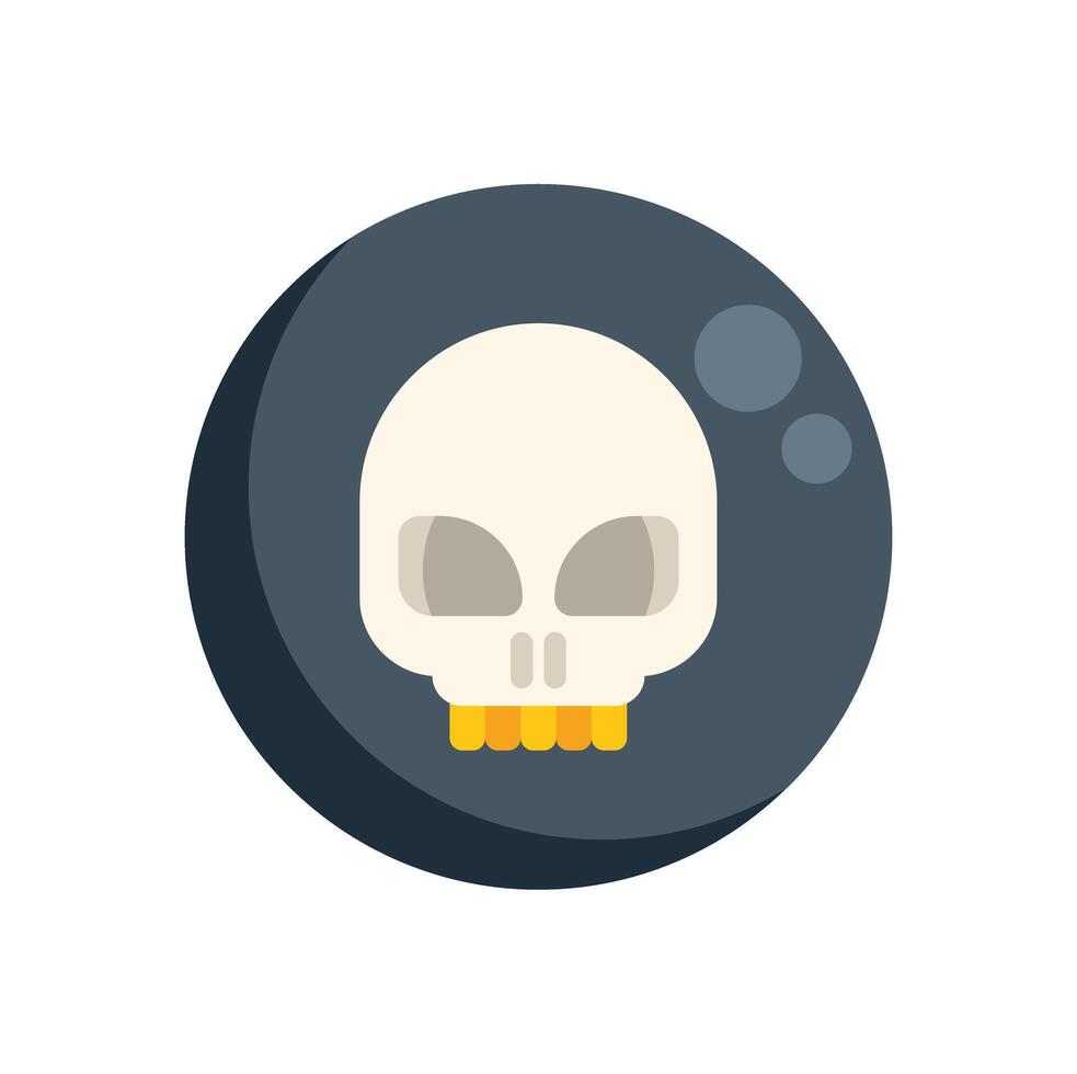 Skull floating in dark round shape representing death and danger vector