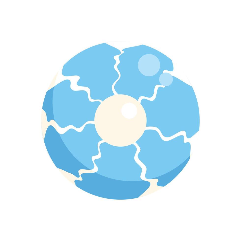 Blue planet with white core representing global issues and solutions vector