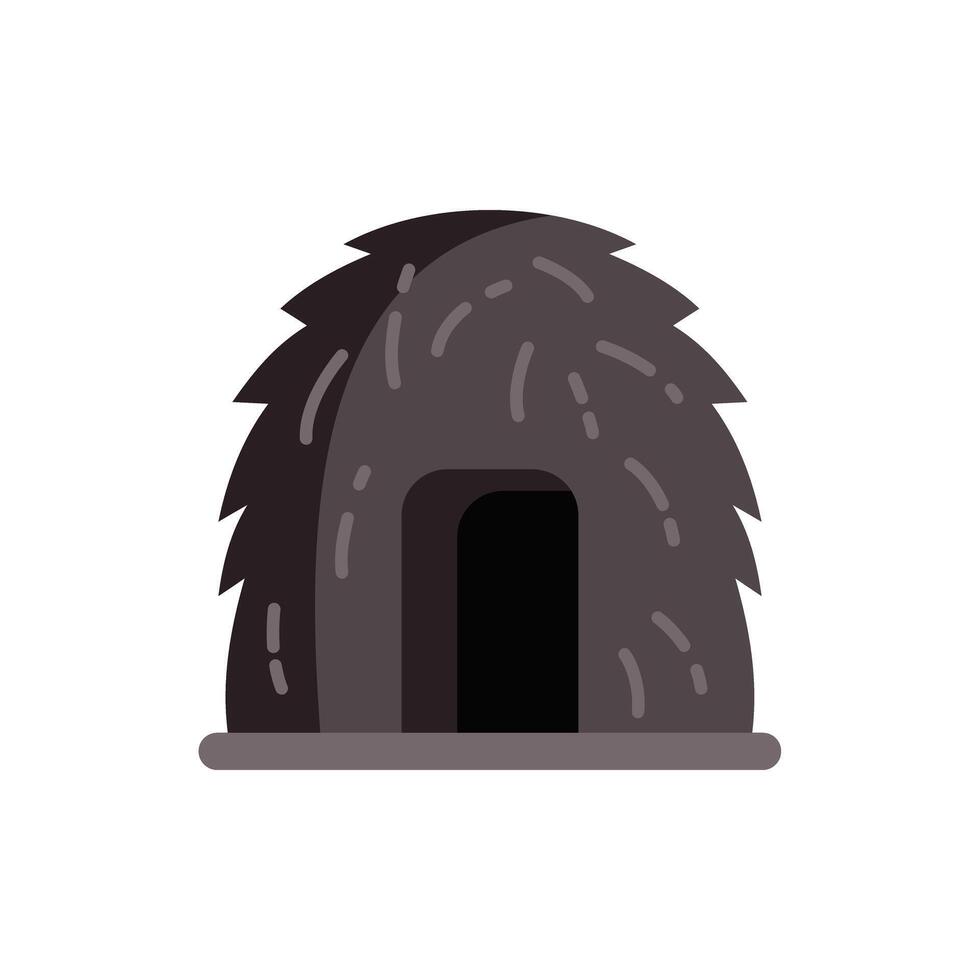 Simple dwelling representing traditional hut in natural habitat vector