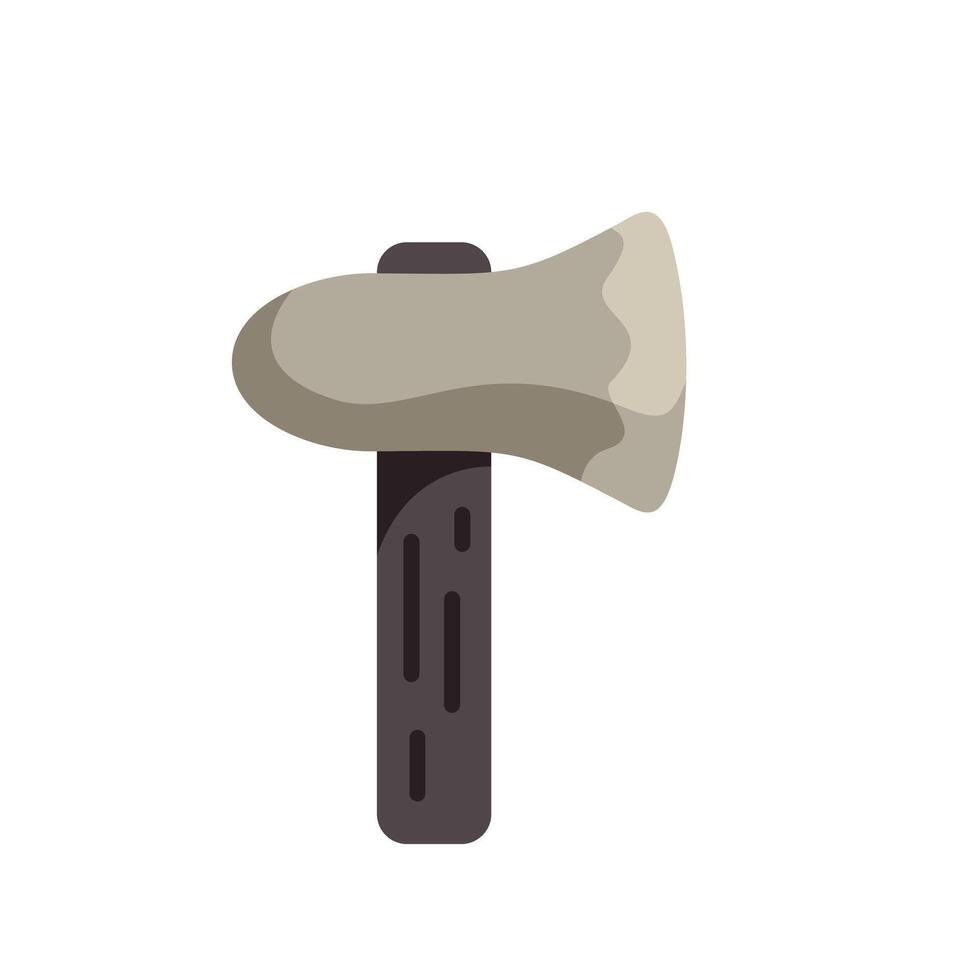 Prehistoric stone axe with wooden handle isolated on white background vector