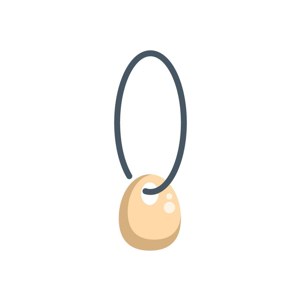 Oval stone pendant hanging from a string, spiritual jewelry for wellness vector