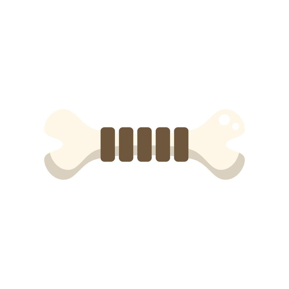 Dog bone wrapped with treat rings for chewing and training vector