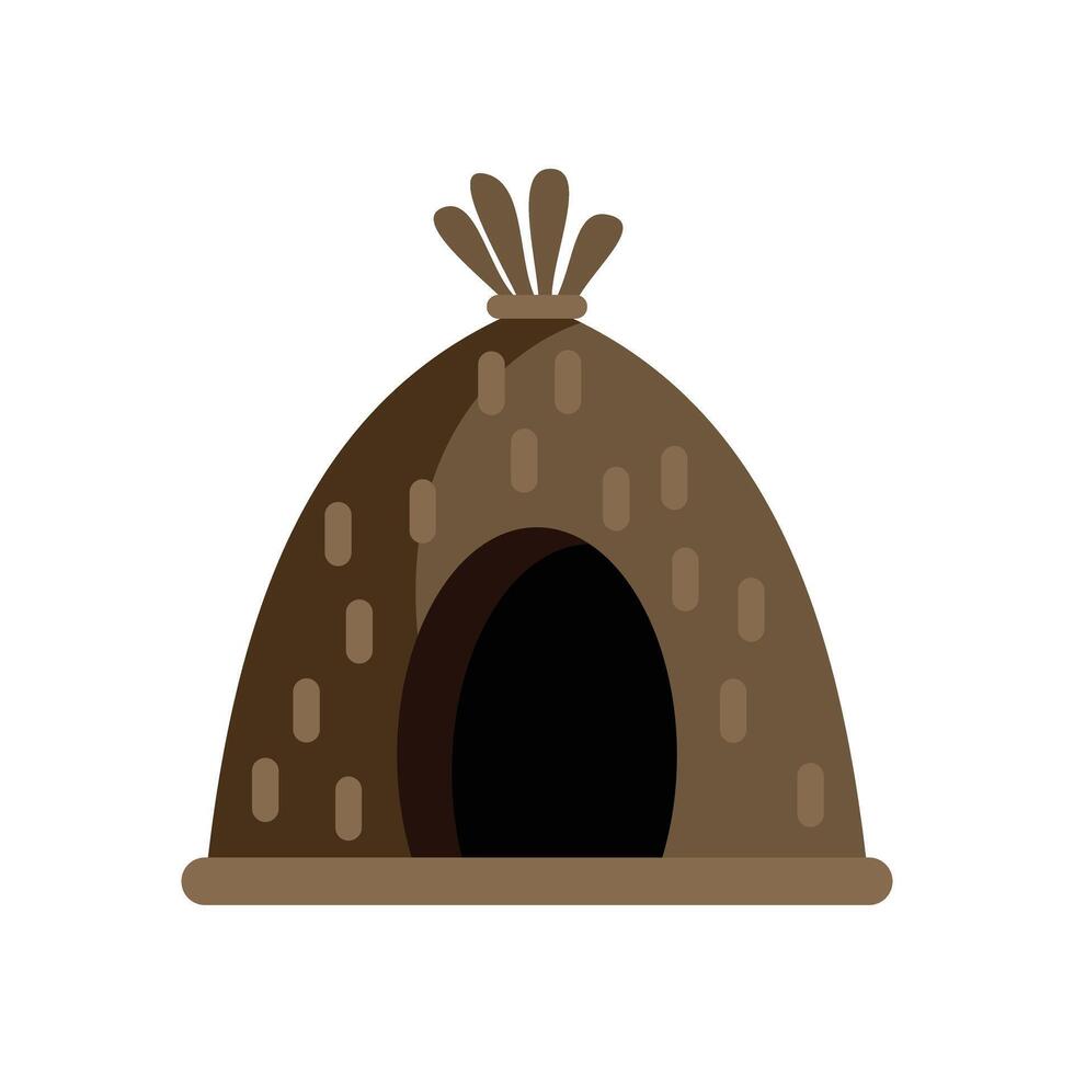 Traditional african mud hut dwelling representing ancient tribal culture vector