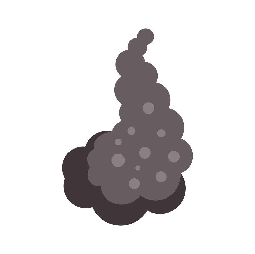 Dark smoke cloud rising creating pollution vector