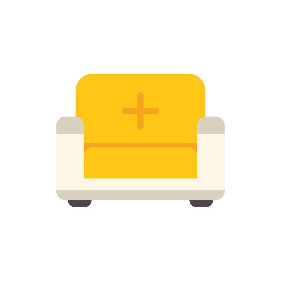 Comfortable yellow sofa representing healthcare services in hospitals and clinics vector