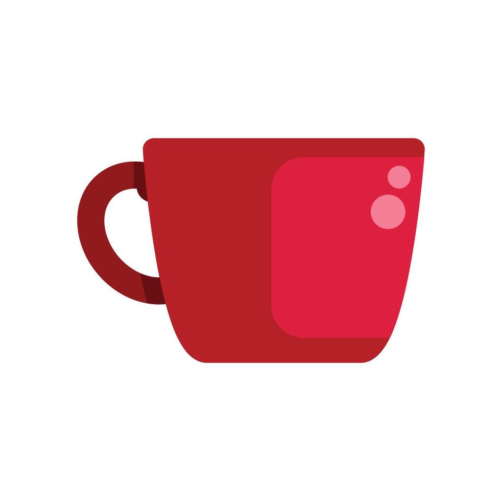 Red coffee or tea cup with handle and bubbles representing hot drink vector