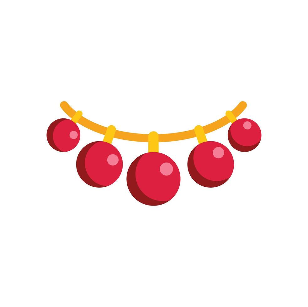 Red coral beads necklace hanging on gold string vector