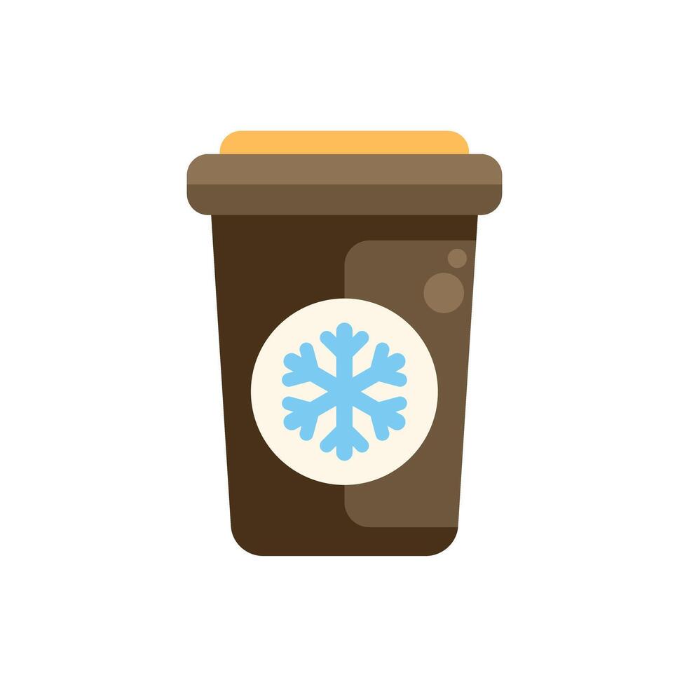Iced coffee cup with snowflake symbol representing cold beverage vector