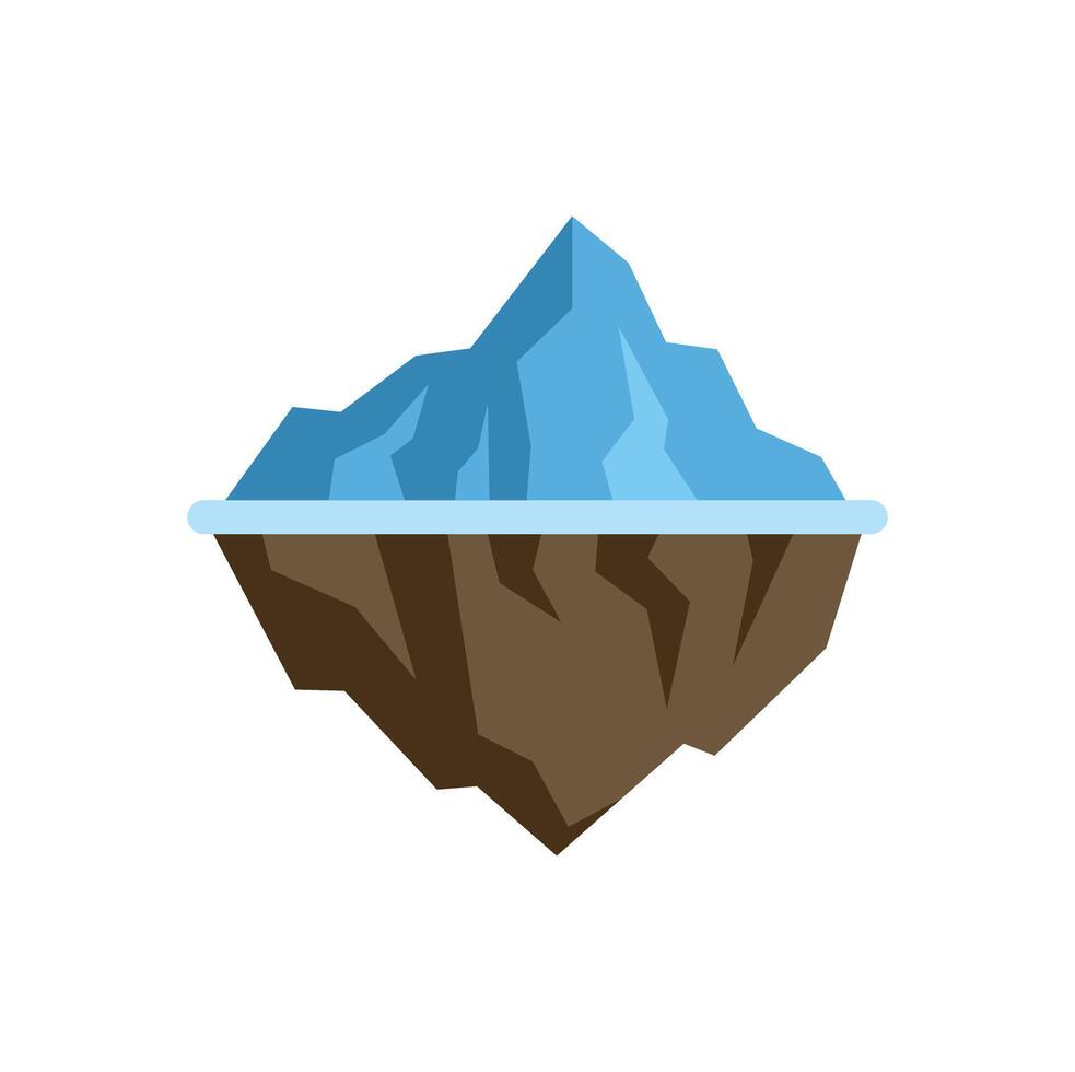 Iceberg floating with hidden underwater part symbolizing problem vector