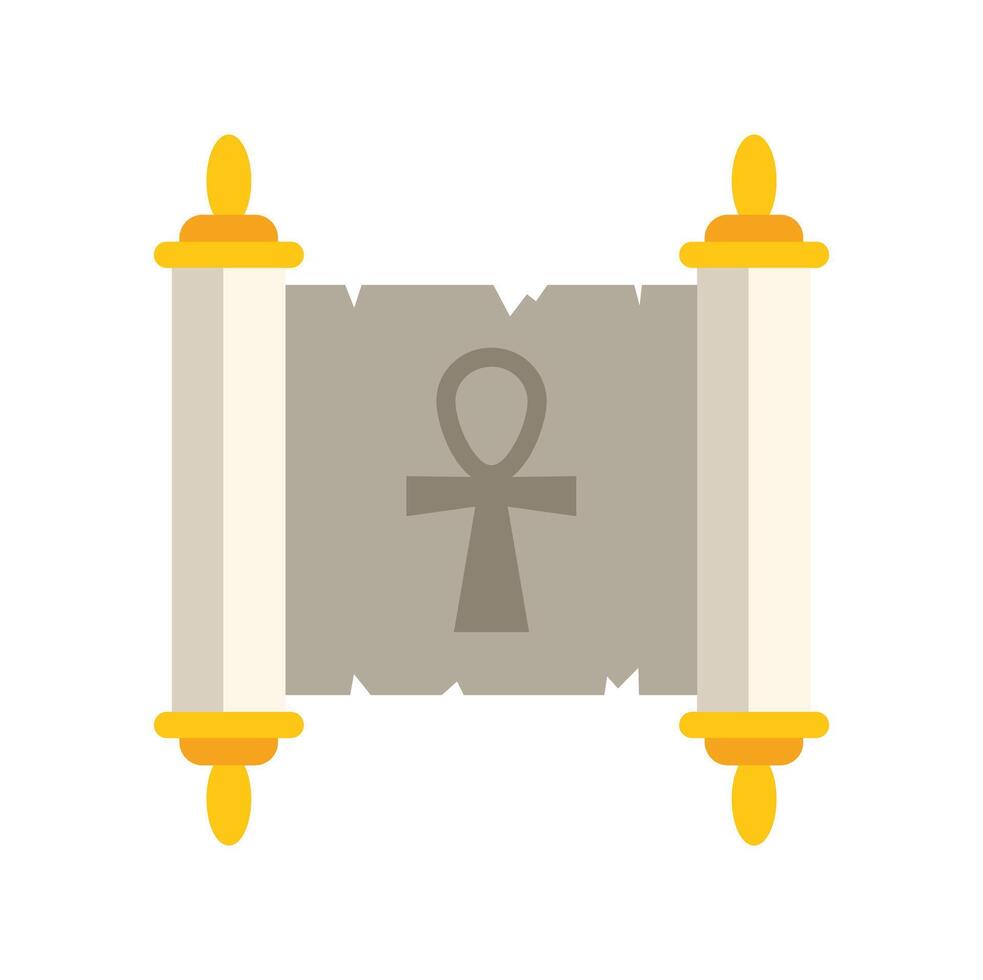 Ancient egyptian scroll showing ankh symbol, representing life and protection vector