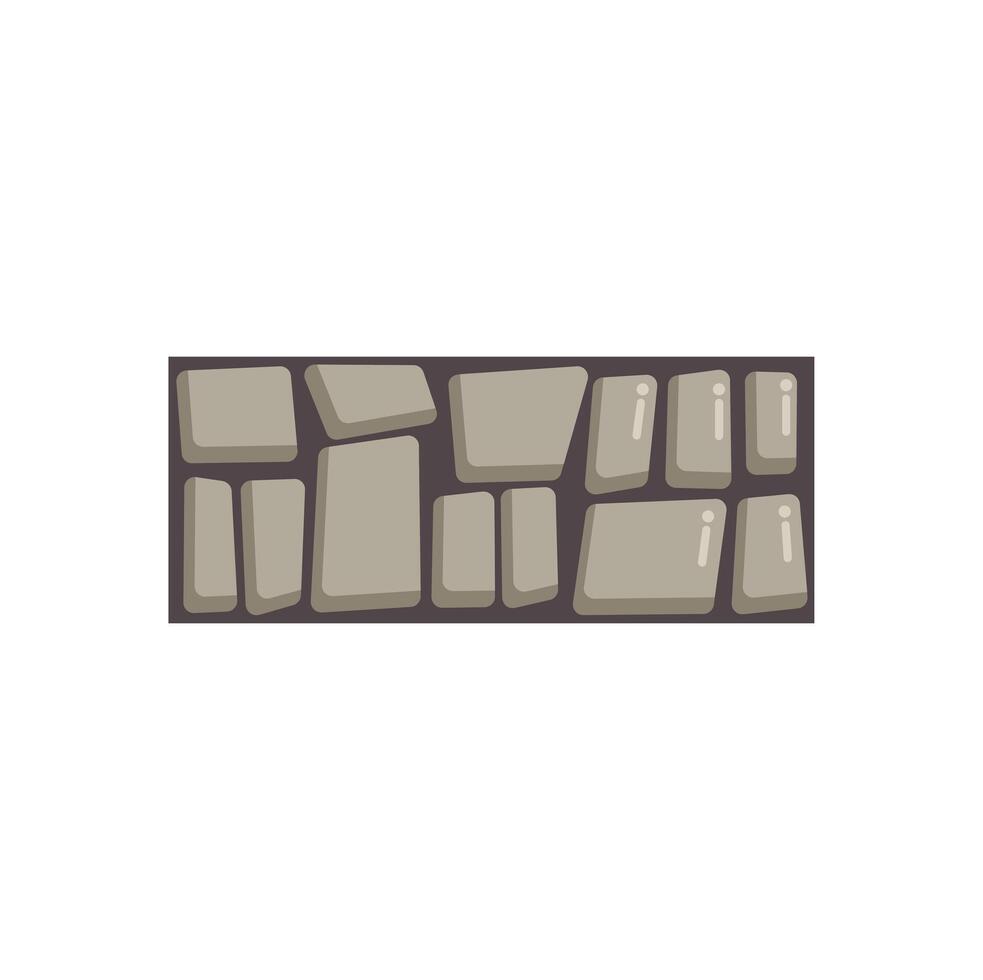 Stone wall forming protective barrier with irregular stones vector