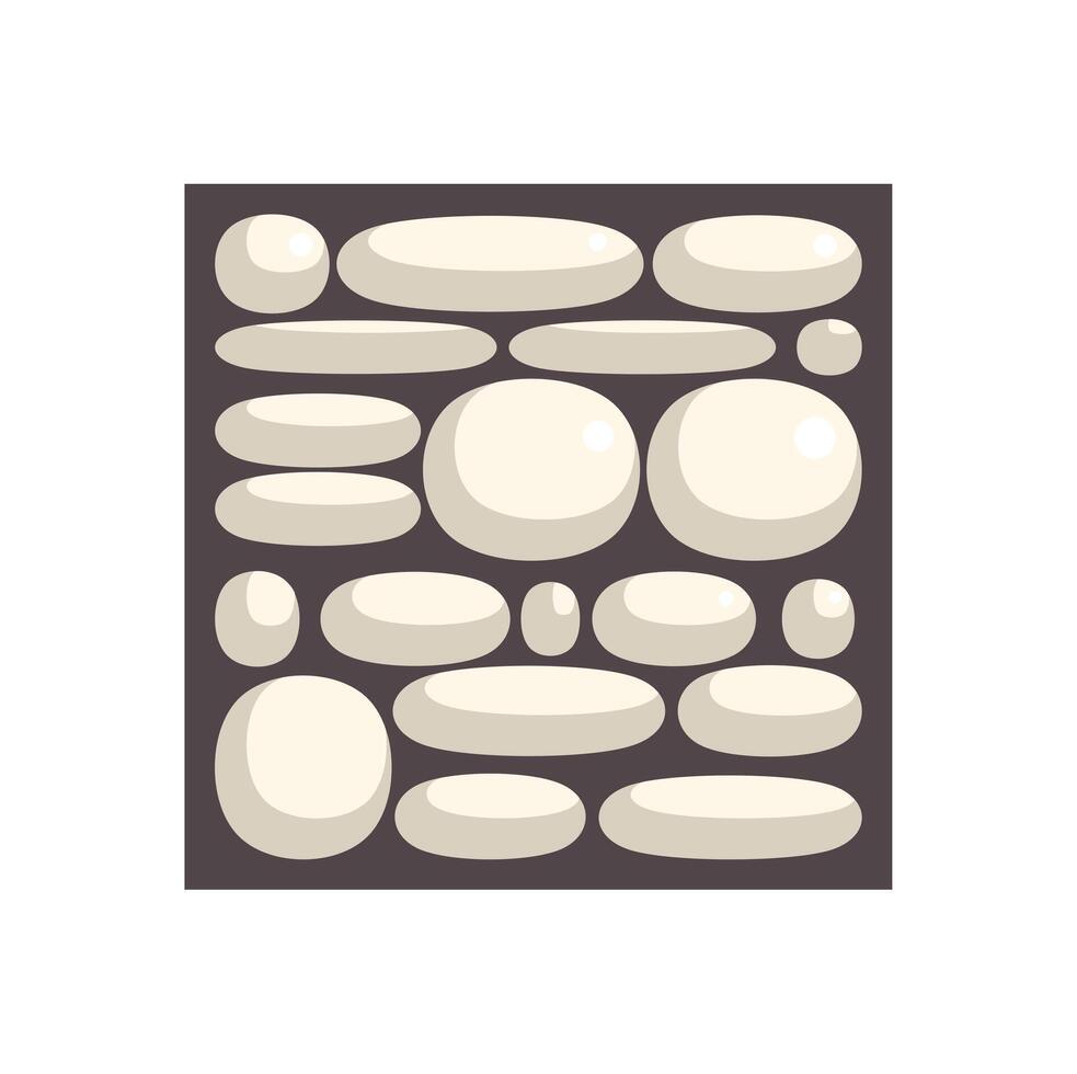 White pebbles forming relaxing pattern on dark background vector