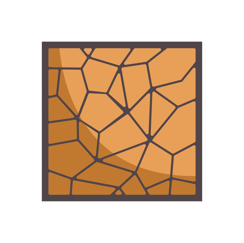 Orange stained glass window showing abstract pattern creating geometric shapes vector