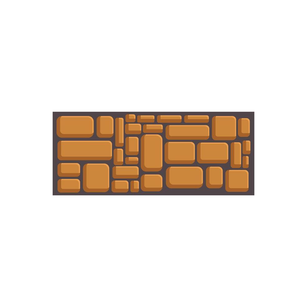 Masonry cobblestone road surface forming rectangular panel vector