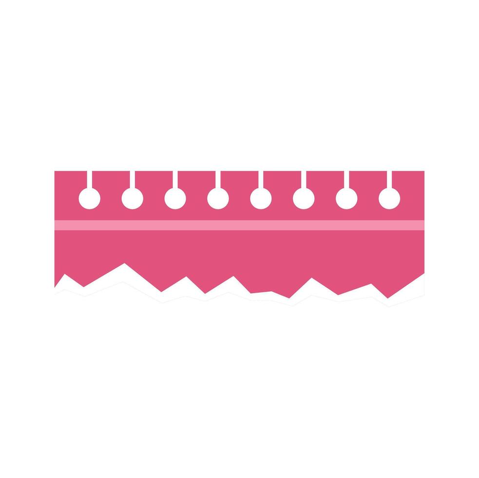 Pink notebook paper with torn edge and holes is showing a blank space vector