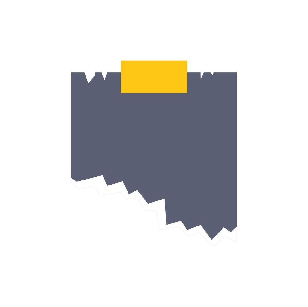 Torn piece of paper attached with yellow adhesive tape vector