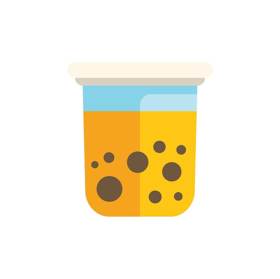 Bubble tea showing boba pearls and cream cheese foam in a plastic cup with lid vector