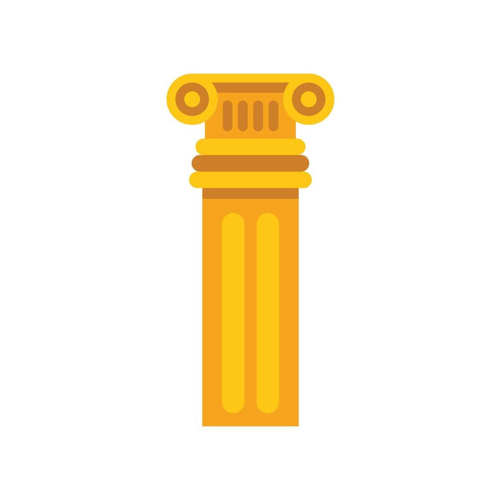 Golden greek column representing classical architecture and history vector