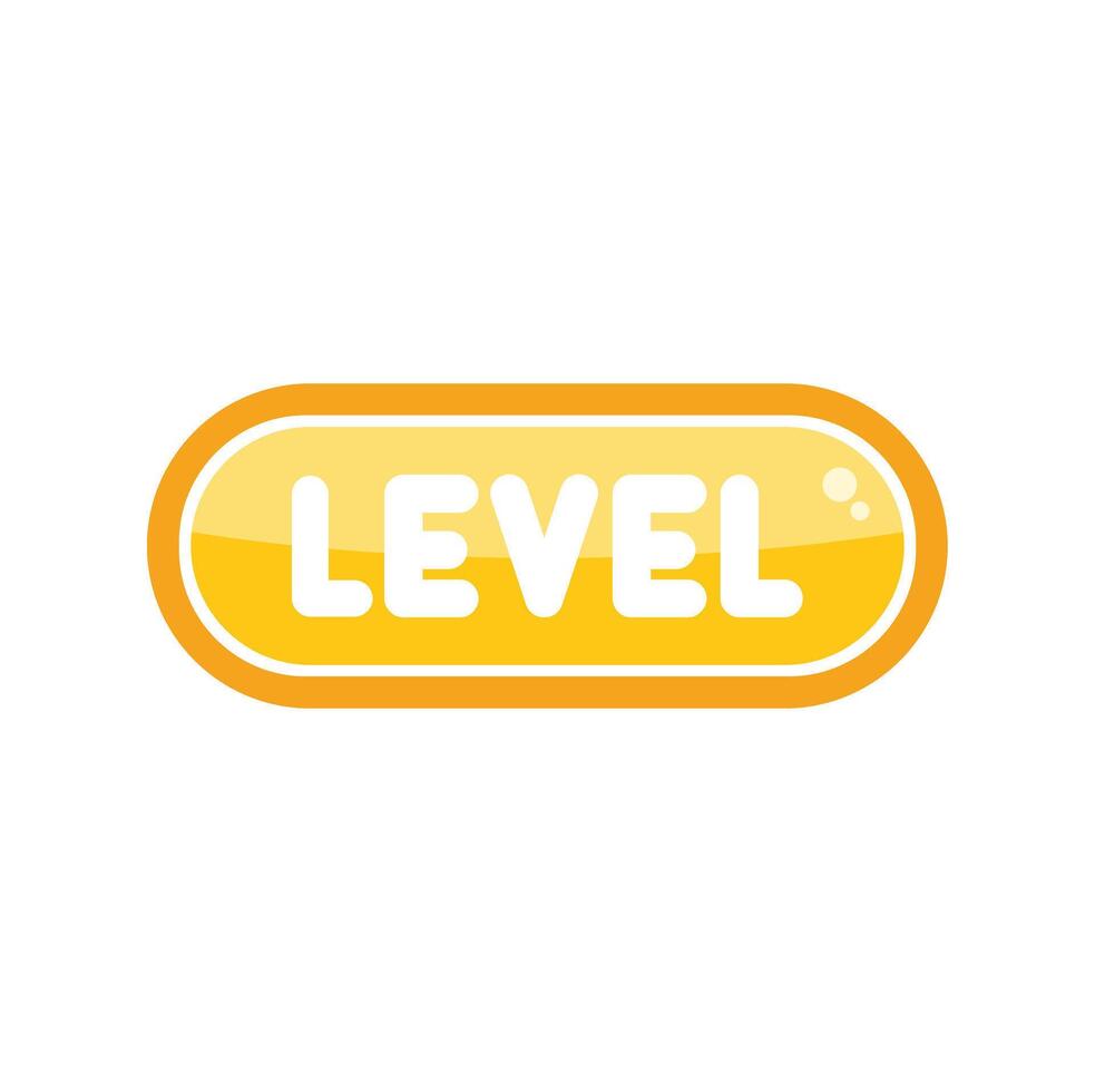 Level up game button showing progressing and winning vector