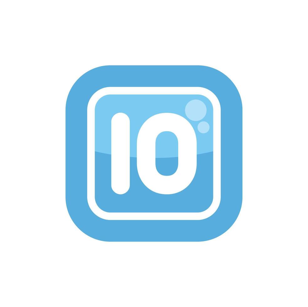 Number ten logo forming an abstract icon vector