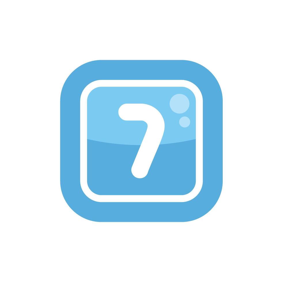 Laundry washing clothes cleaning service number 7 logo icon vector