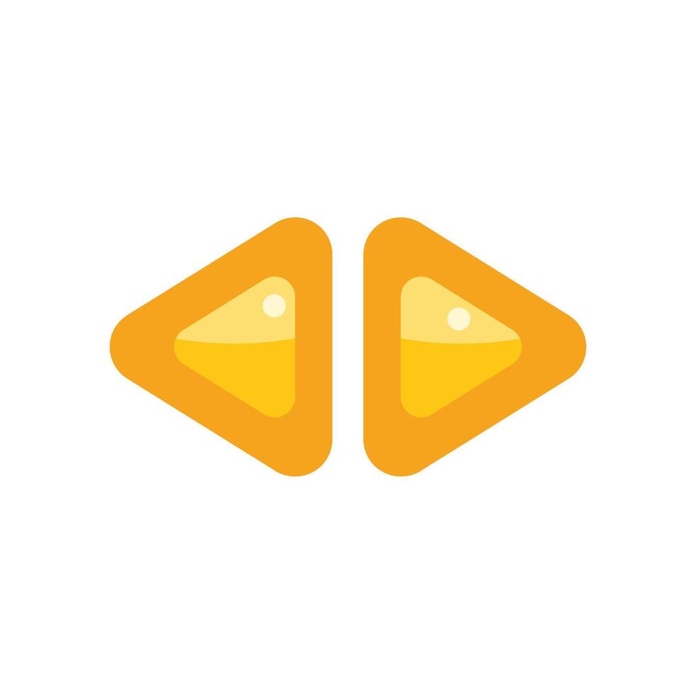 Double arrow icon pointing to the left symbolizing previous item vector