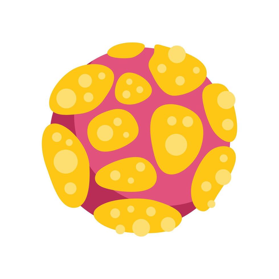 Monkeypox virus cell infecting and replicating, causing skin rash, infectious disease, health risk vector