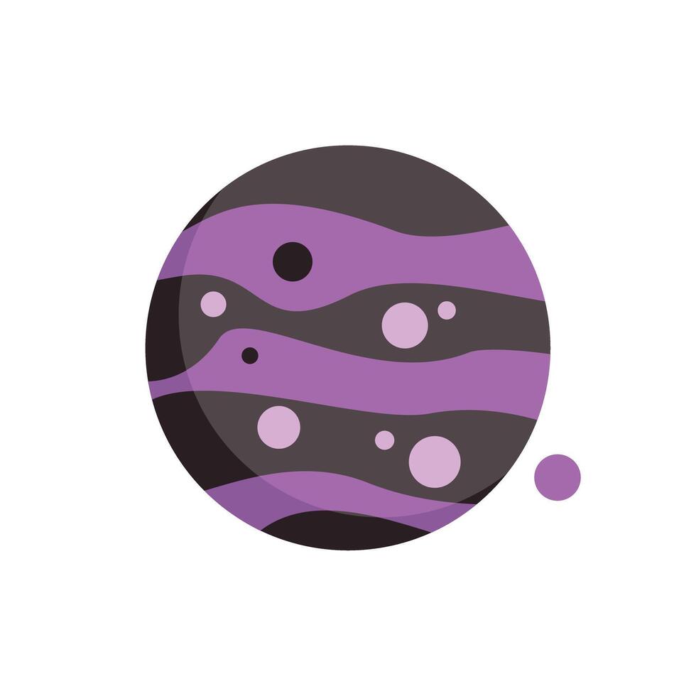 Jupiter like planet rotating in the solar system with a moon vector