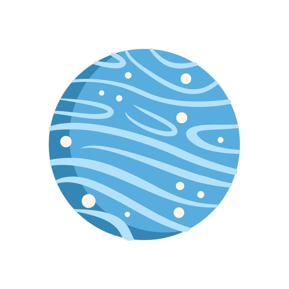 Blue planet rotating in outer space showing its wavy surface vector