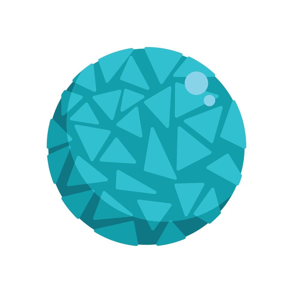 Turquoise sphere showing triangular pattern reflecting light vector