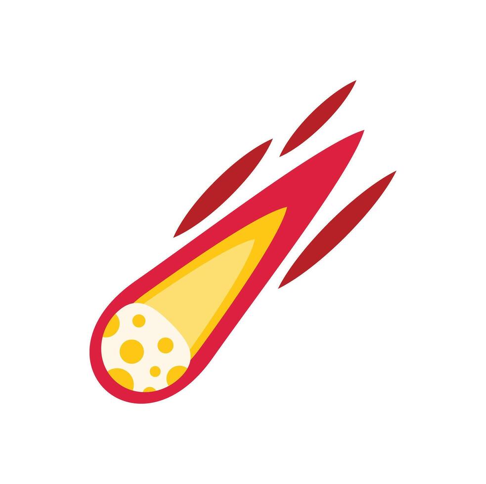 Burning meteor flying through space illustration vector