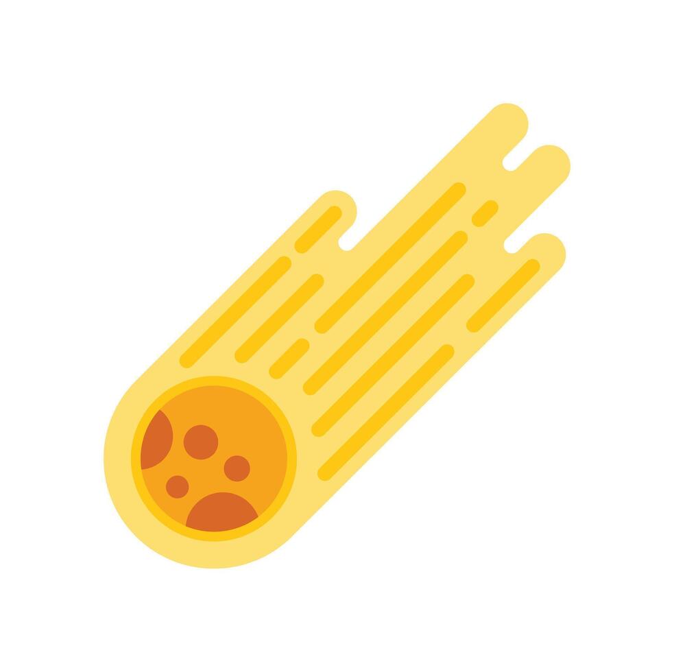 Yellow comet flying through space leaving trail vector