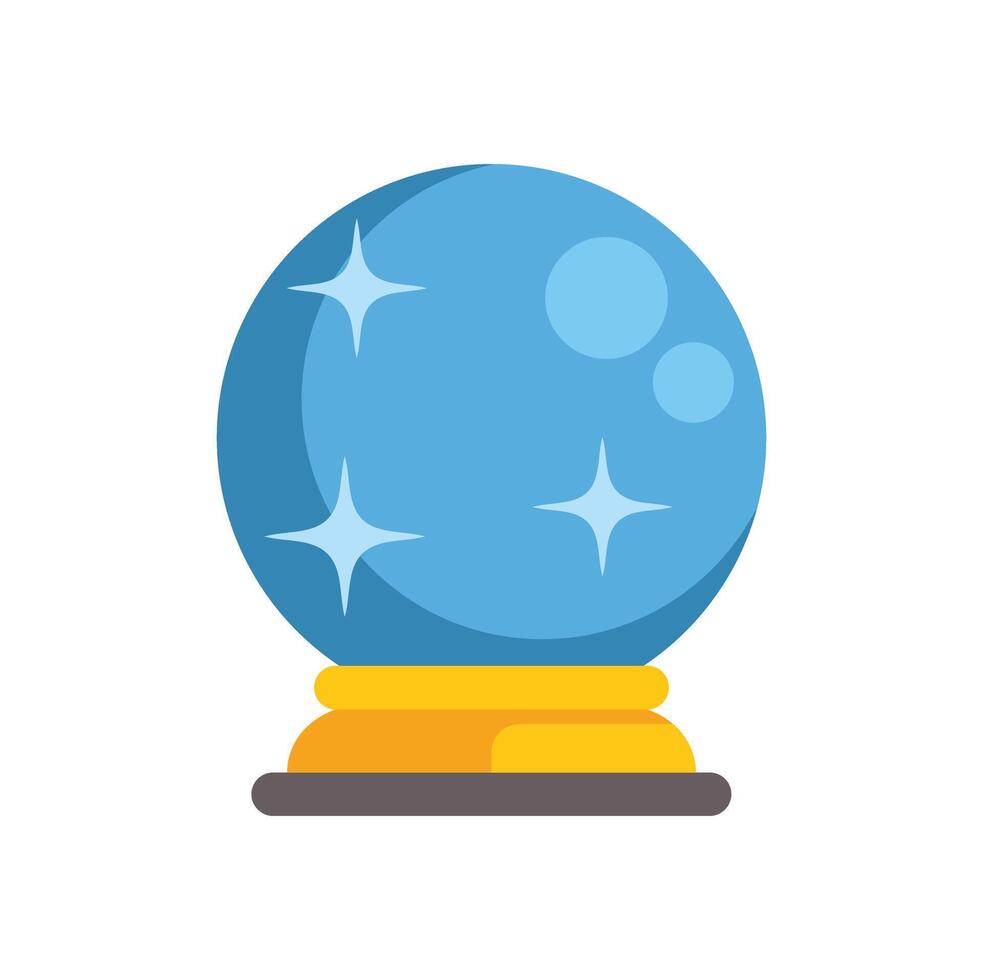 Sparkling crystal ball predicting the future with magic vector